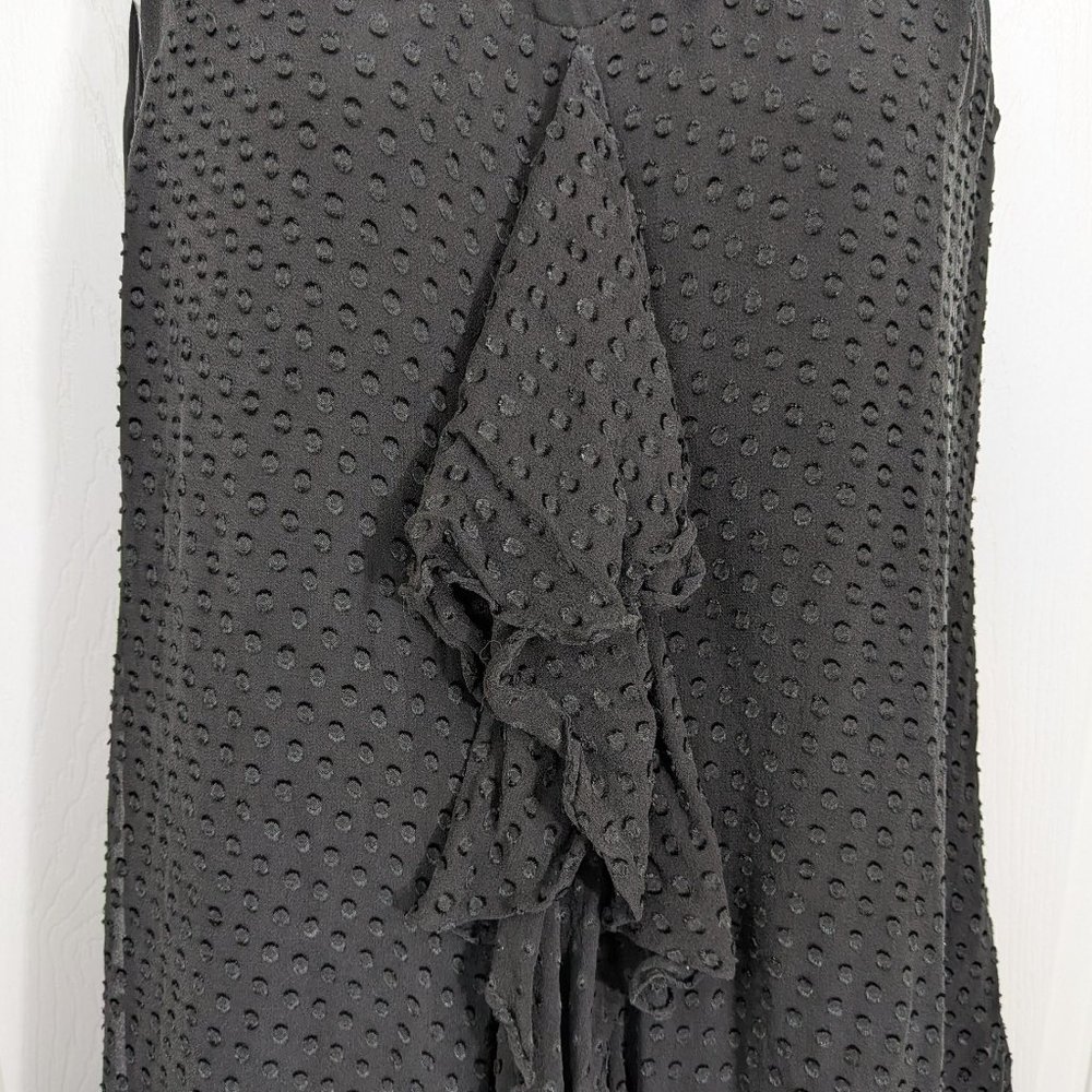 CHLOÉ RARE Black 100% Silk Chiffon Front Ruffle Layered Ruffled Hem Dress - 6 - Picture 7 of 14